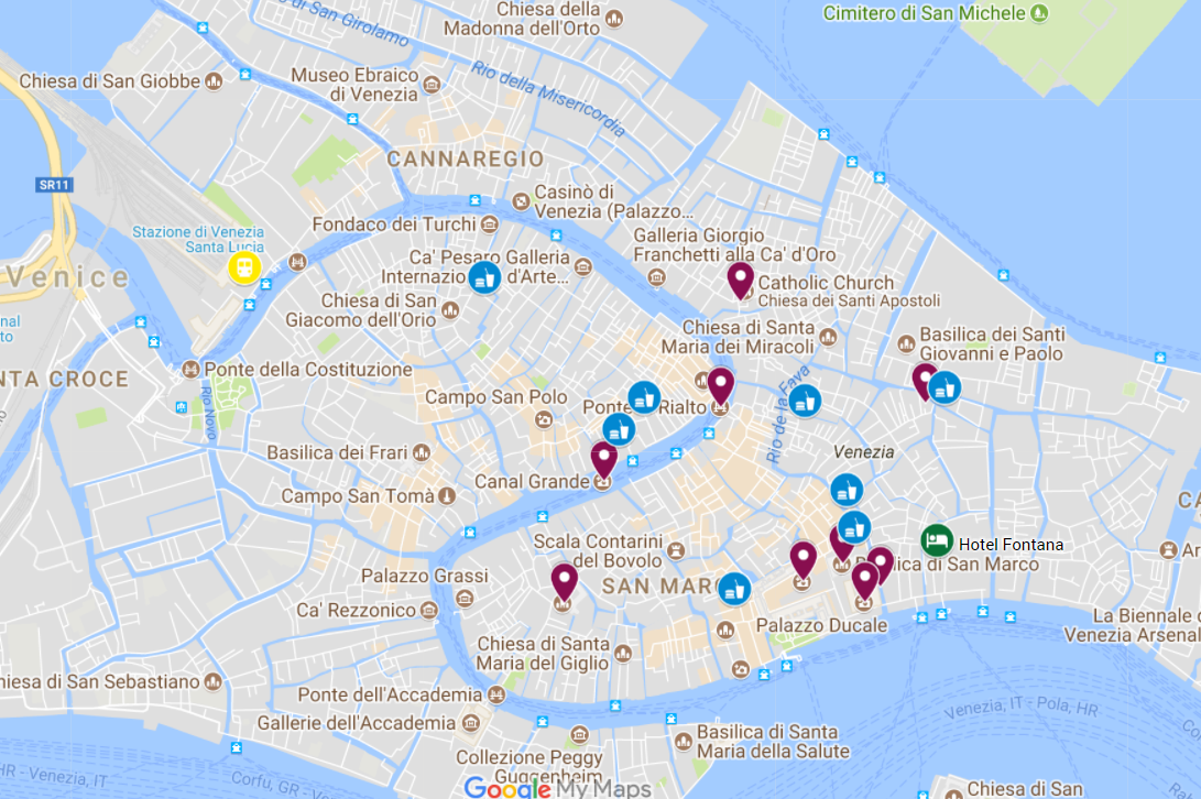 Google map of Venice Italy